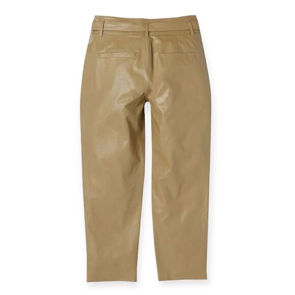 PAIGE Women's Maria Pant Vegan Leather Self Belt Exposed Button Fly - Picture 4 of 11